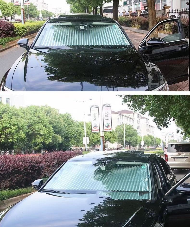 Automatic Retractable Windshield Sunshade | Reflective, Thick, Universal