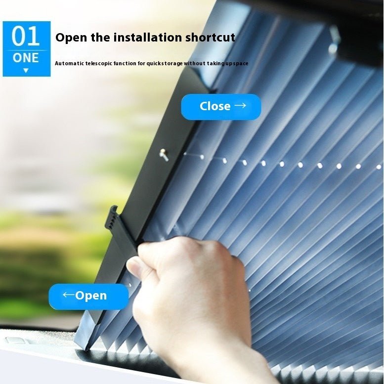 Automatic Retractable Windshield Sunshade | Reflective, Thick, Universal