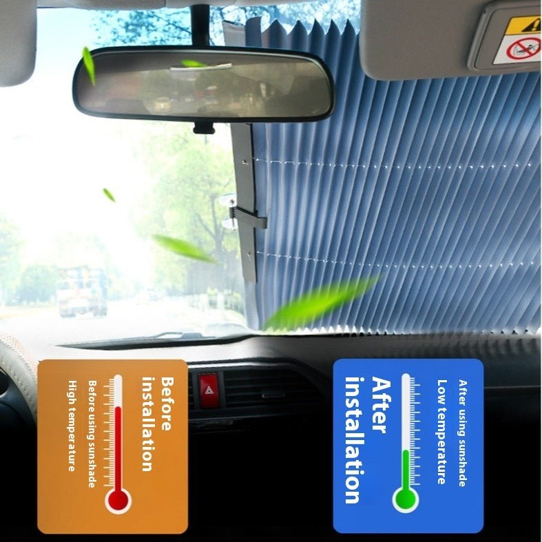 Automatic Retractable Windshield Sunshade | Reflective, Thick, Universal