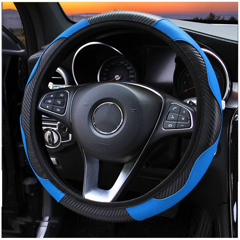 Carbon Fiber Sport Steering Wheel Cover | All-Season Grip & Premium Comfort