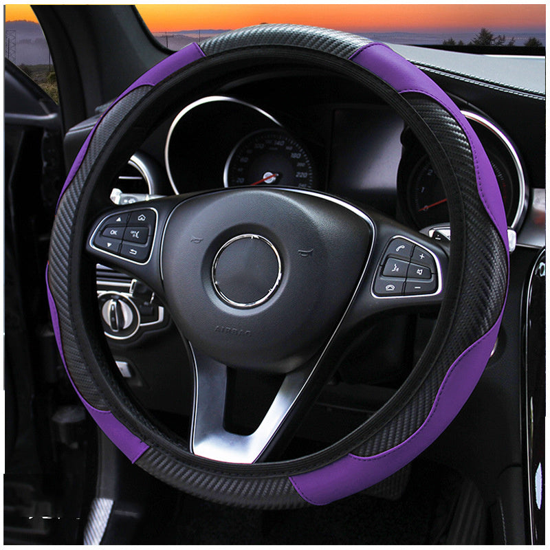 Carbon Fiber Sport Steering Wheel Cover | All-Season Grip & Premium Comfort