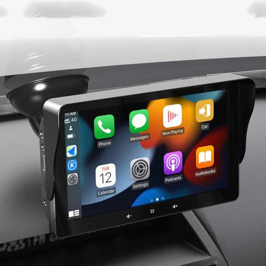 7" Wireless CarPlay Display | Universal, 12V Plug-In, Suction Mount, Backup-Cam Ready