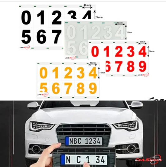 Reflective Number Stickers | Custom Car Plate Styling & Low-Light Visibility