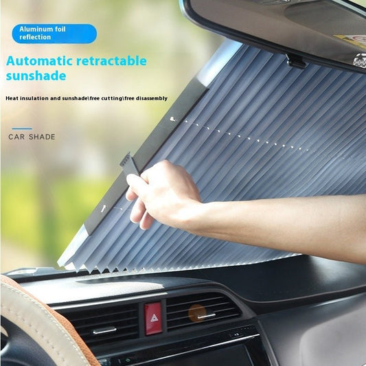 Automatic Retractable Windshield Sunshade | Reflective, Thick, Universal