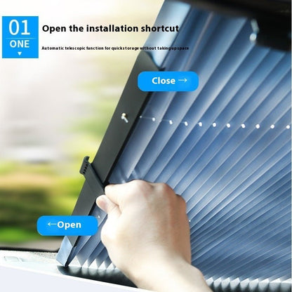 Automatic Retractable Windshield Sunshade | Reflective, Thick, Universal