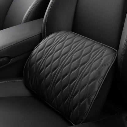 Memory Foam Car Headrest & Lumbar Support Set | Premium Leather, Universal