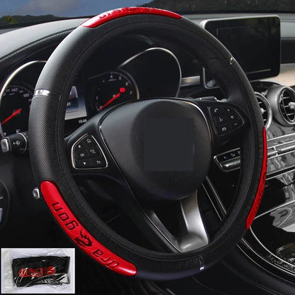 Premium Reflective Leather Steering Wheel Cover – Anti-Slip, All-Season Fit
