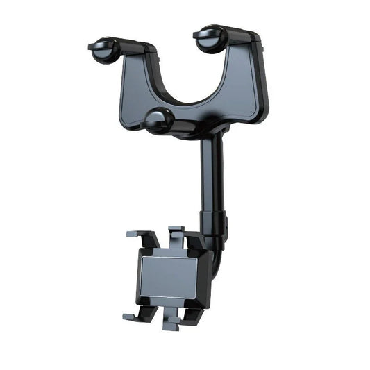 Rearview Mirror Phone Holder | 360° Rotatable, One-Hand Clamp, Universal