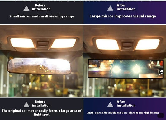 Universal HD Rearview Mirror — Wide View, Blue Anti-Glare Glass